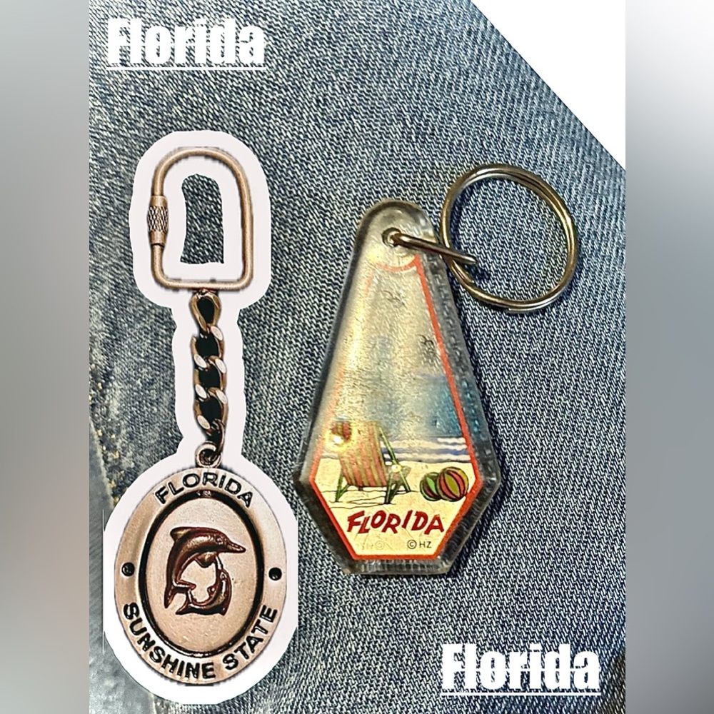 Florida Sunshine State Keychain (double sided)